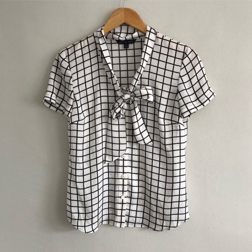 Brooks Brothers Windowpane Plaid Blouse